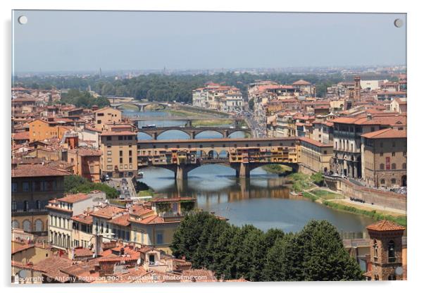 Majestic Ponte Vecchio in Florence Acrylic by Antony Robinson