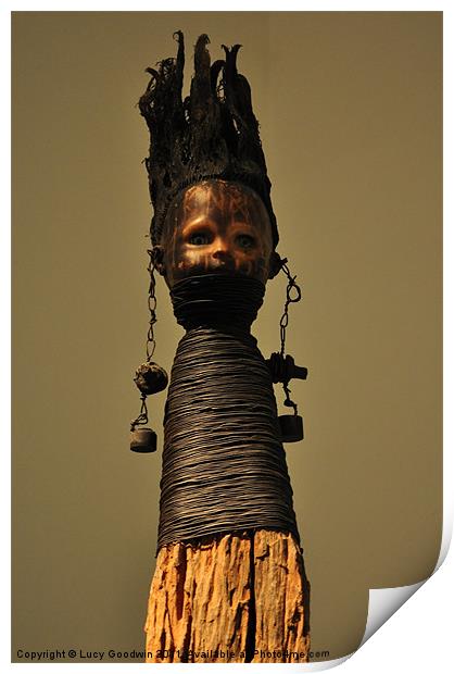 African sculpture Print by Lucy Goodwin