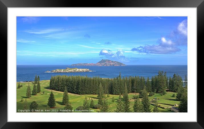 Nepean and Phillip Islands, Norfolk Island Framed Mounted Print by Paul W. Kerr