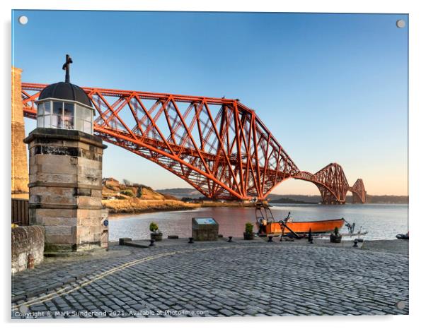 Forth Bridge at North Queensferry Acrylic by Mark Sunderland