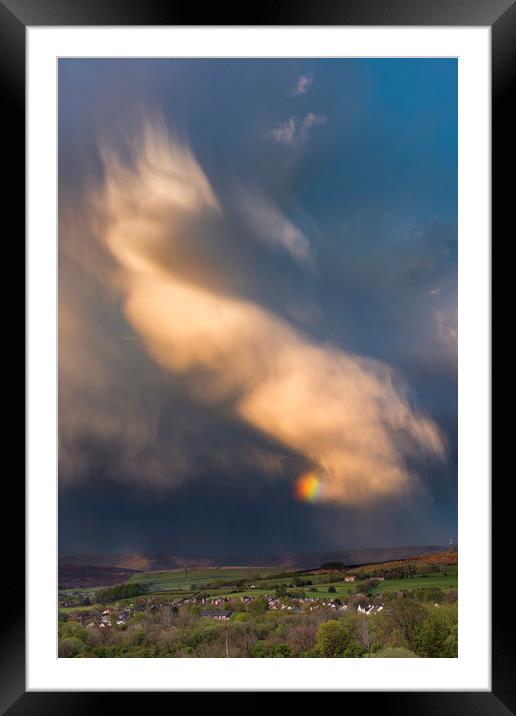 Rainbow Toe over Kinder Scout Framed Mounted Print by John Finney