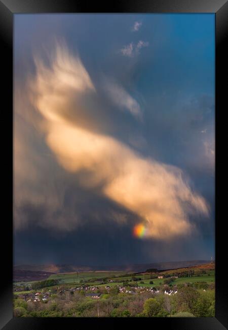 Rainbow Toe over Kinder Scout Framed Print by John Finney