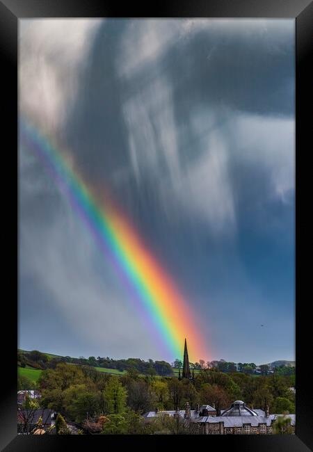 St. George's Church Rainbow, New Mills Framed Print by John Finney