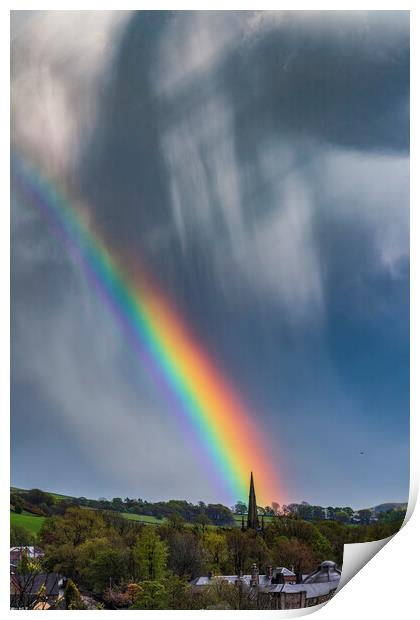 St. George's Church Rainbow, New Mills Print by John Finney