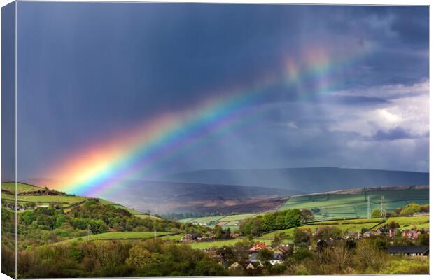 Rainbow over the High Peak Canvas Print by John Finney