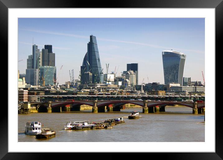 London Cityscape Blackfriars Bridge England Framed Mounted Print by Andy Evans Photos