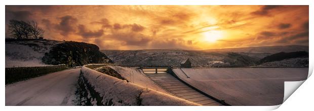 GM0014P - A Frozen Butterley Reservoir - Panorama Print by Robin Cunningham