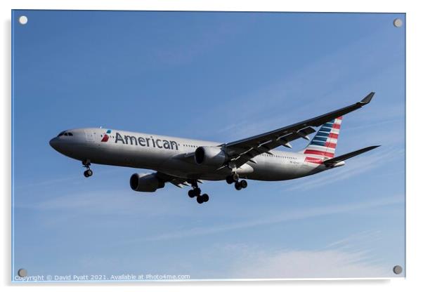 American Airlines Airbus A330-323                              Acrylic by David Pyatt