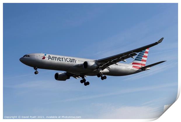 American Airlines Airbus A330-323                              Print by David Pyatt