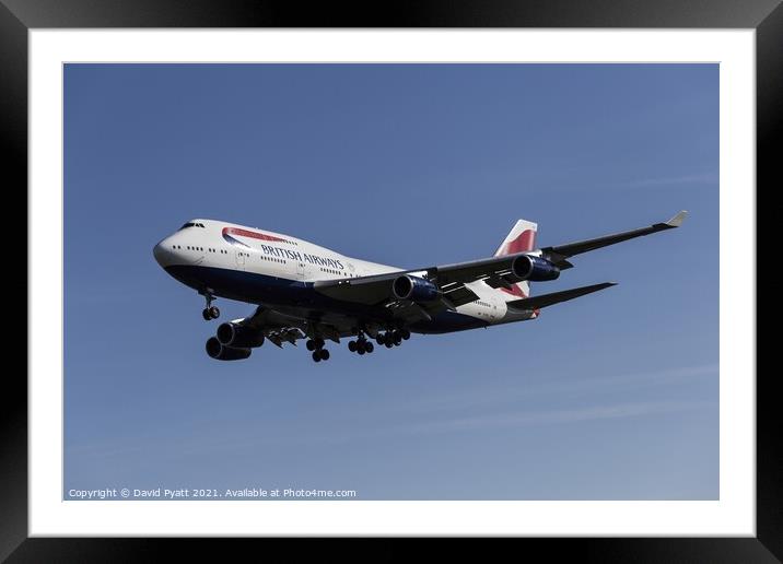 British Airways Boeing 747-436           Framed Mounted Print by David Pyatt