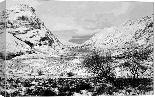glencoe in the snow Canvas Print by dale rys (LP)