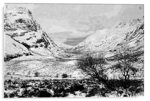 glencoe in the snow Acrylic by dale rys (LP)