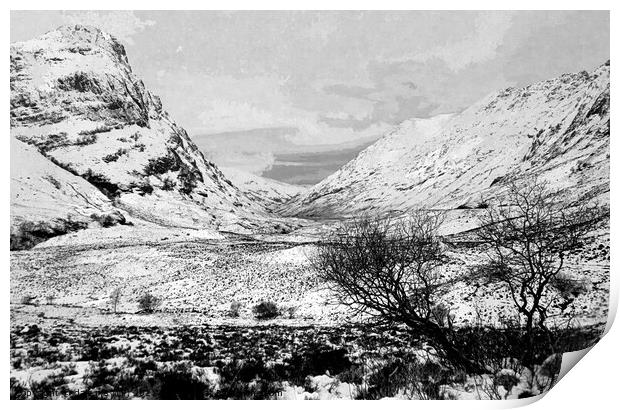 glencoe in the snow Print by dale rys (LP)
