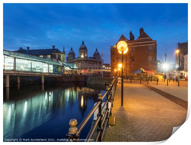 Princes Quay at Dusk in Hull Print by Mark Sunderland