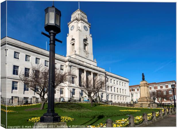 Barnsley Town Hall in Spring Canvas Print by Mark Sunderland