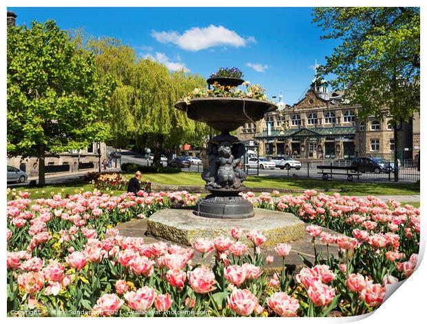 Royal Hall and Crescent Gardens in Harrogate Print by Mark Sunderland