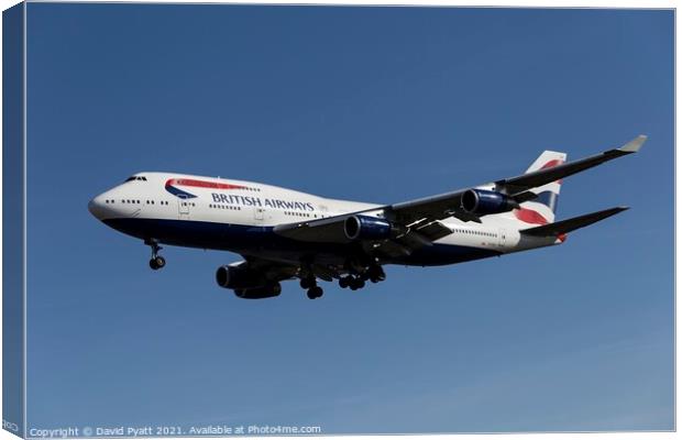 British Airways Boeing 747-436          Canvas Print by David Pyatt