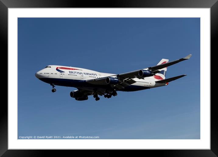 British Airways Boeing 747-436          Framed Mounted Print by David Pyatt