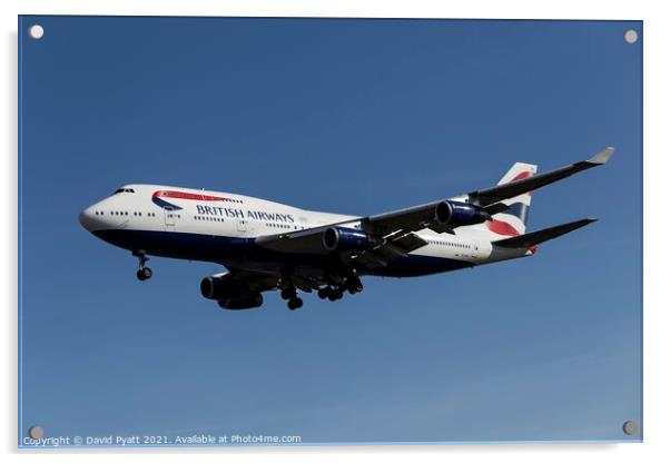 British Airways Boeing 747-436          Acrylic by David Pyatt