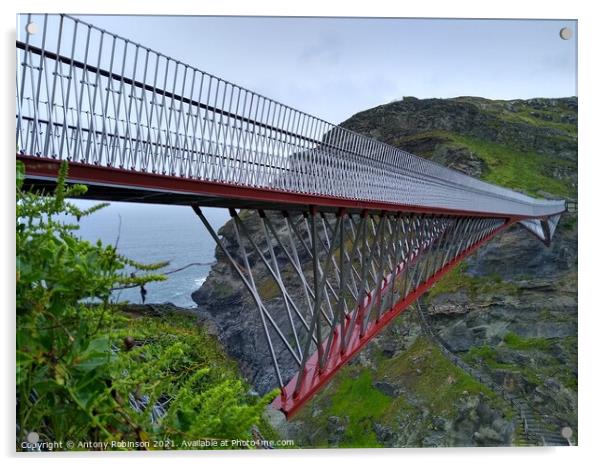 Tintagel bridge Acrylic by Antony Robinson