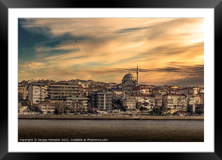 View to asian coast of Istanbul. Turkey. Framed Mounted Print by Sergey Fedoskin