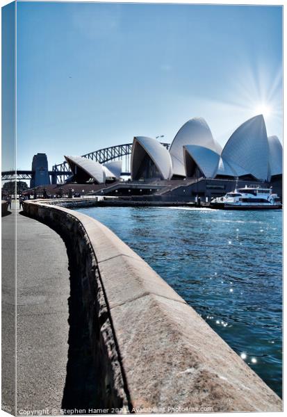 Sydney Opera House and Bridge Canvas Print by Stephen Hamer
