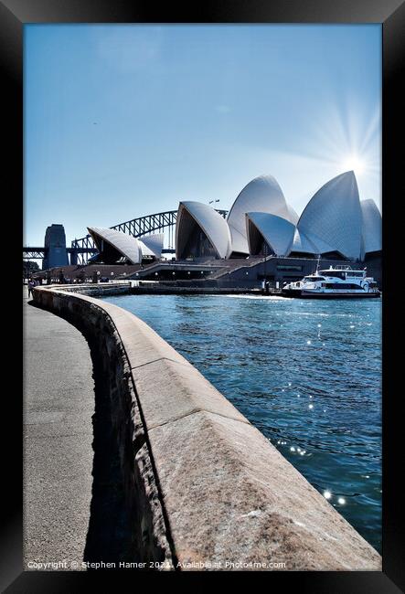 Sydney Opera House and Bridge Framed Print by Stephen Hamer