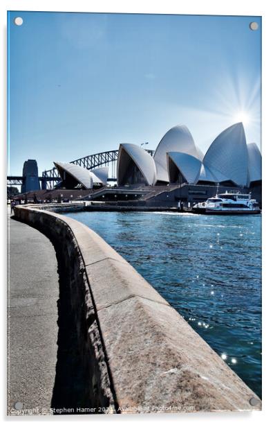 Sydney Opera House and Bridge Acrylic by Stephen Hamer