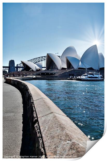 Sydney Opera House and Bridge Print by Stephen Hamer