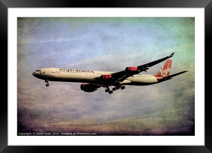 Virgin Atlantic Airbus A340 Texture Framed Mounted Print by David Pyatt