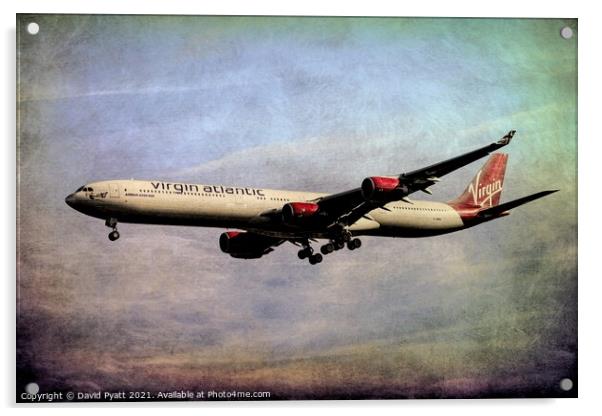 Virgin Atlantic Airbus A340 Texture Acrylic by David Pyatt