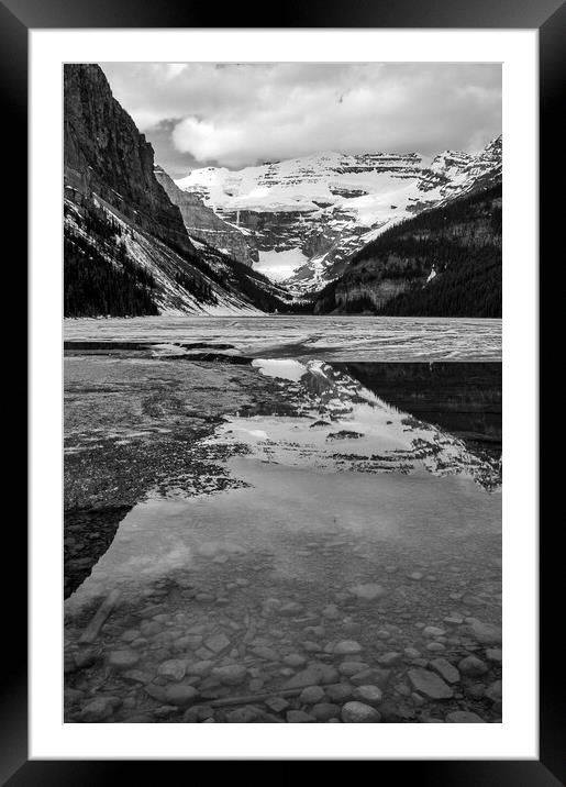 Frozen Lake, Alberta, Canada Framed Mounted Print by Mark Llewellyn