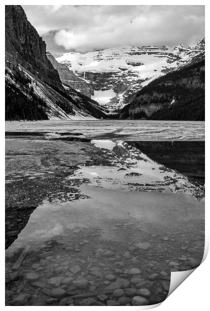Frozen Lake, Alberta, Canada Print by Mark Llewellyn