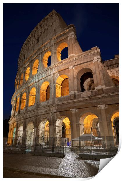 Colosseum at Night in Rome Print by Artur Bogacki