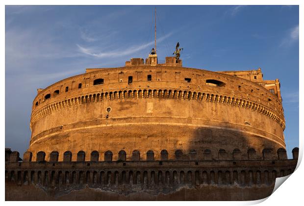 Sunset at Castel Sant Angelo in Rome Print by Artur Bogacki