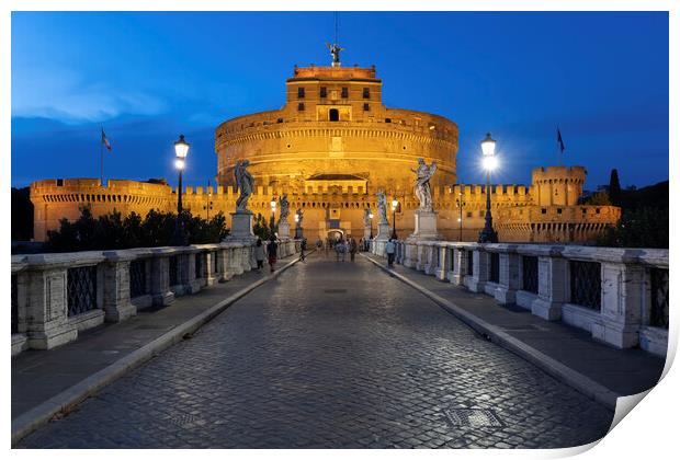 Castle of the Holy Angel in Rome Print by Artur Bogacki