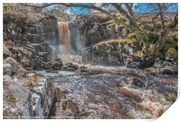 Unnamed Waterfall on Blea Beck, Teesdale (1) Print by Richard Laidler