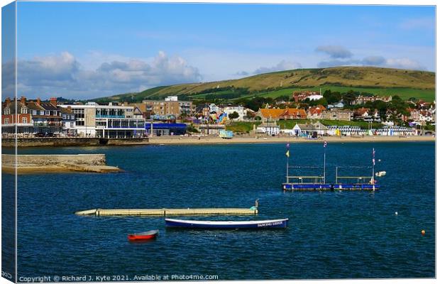 Swanage Seafront, Isle of Purbeck, Dorset, England Canvas Print by Richard J. Kyte