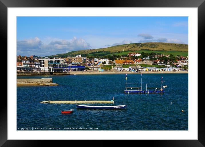 Swanage Seafront, Isle of Purbeck, Dorset, England Framed Mounted Print by Richard J. Kyte