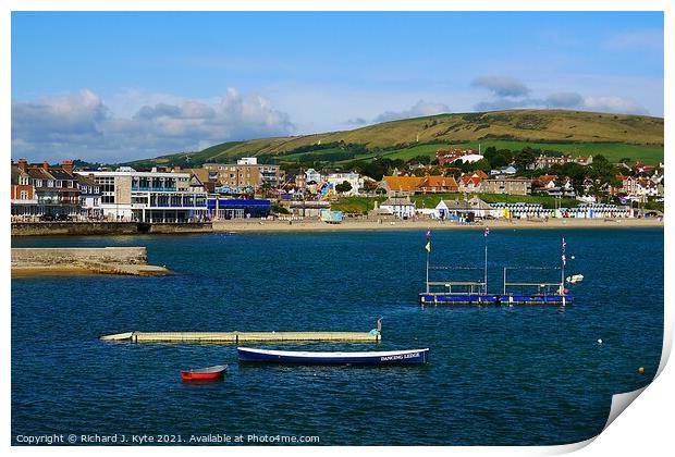 Swanage Seafront, Isle of Purbeck, Dorset, England Print by Richard J. Kyte