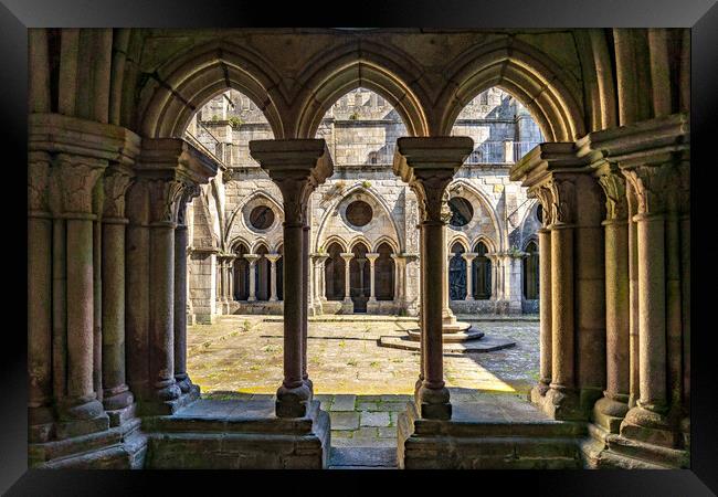 Porto Cathedral cloister Framed Print by peter schickert