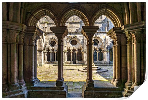 Porto Cathedral cloister Print by peter schickert