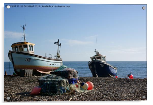 Waiting for the Tide A Serene Fishing Scene in Dev Acrylic by Les Schofield