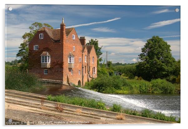 Cropthorne Mill, Worcestershire Acrylic by Richard J. Kyte