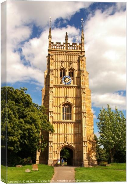 Evesham Bell Tower, Worcestershire Canvas Print by Richard J. Kyte