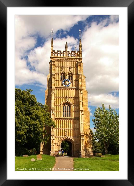 Evesham Bell Tower, Worcestershire Framed Mounted Print by Richard J. Kyte