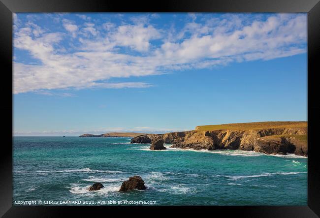 Porthcothan Bay Framed Print by CHRIS BARNARD