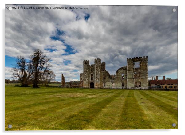 Cowdray Ruins Acrylic by Stuart C Clarke