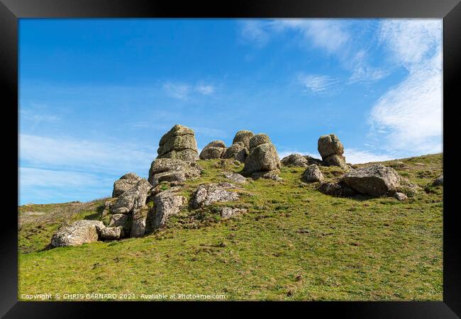 Granite Rocks Gwennap Head Framed Print by CHRIS BARNARD