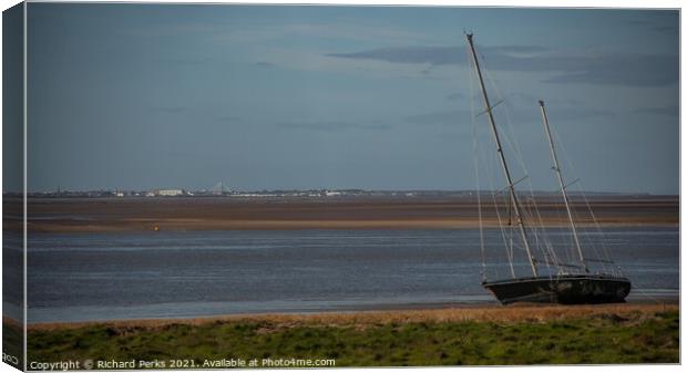 Across the Ribble Estuary to Southport Canvas Print by Richard Perks